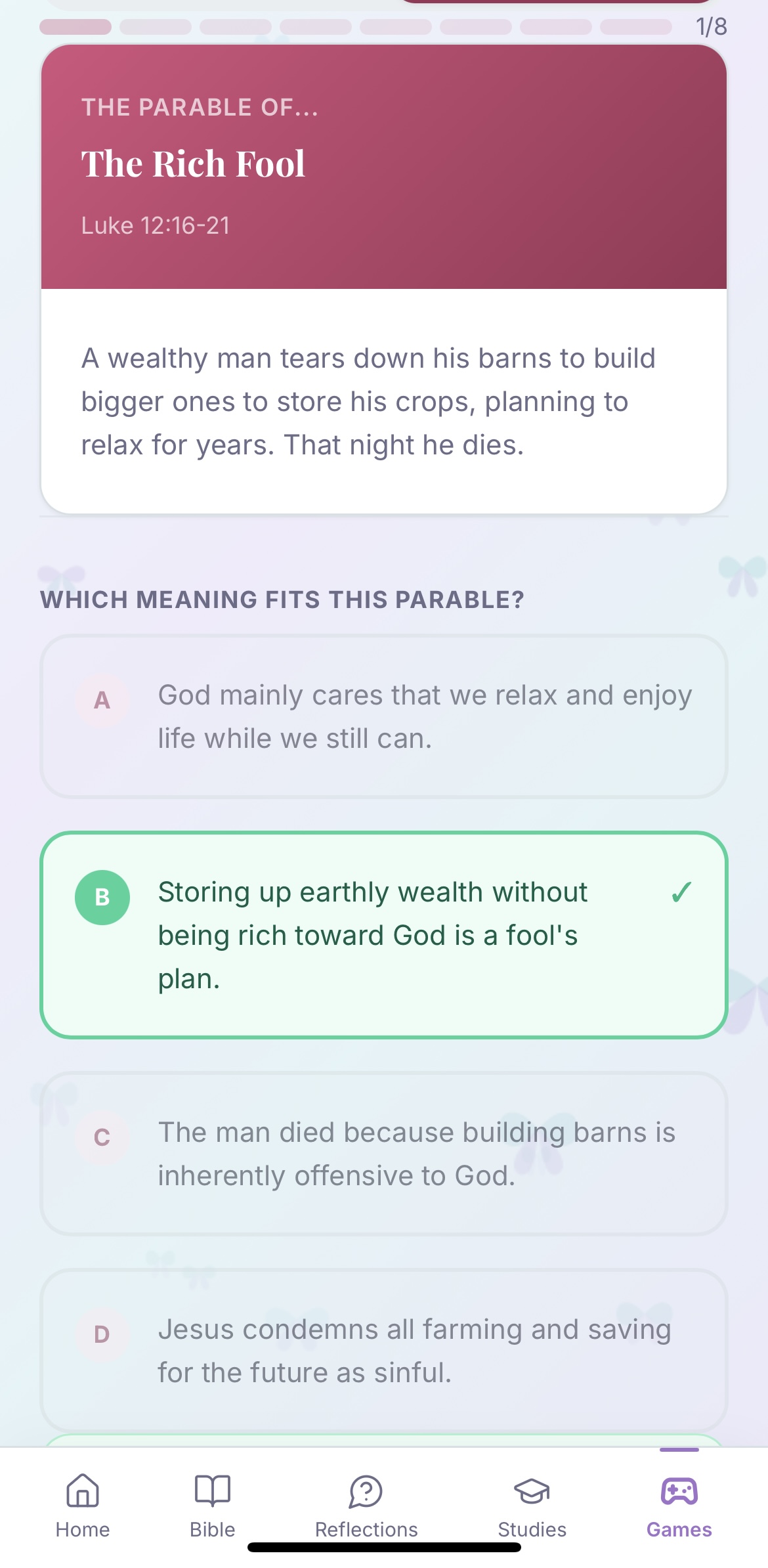 Parable Match game screenshot