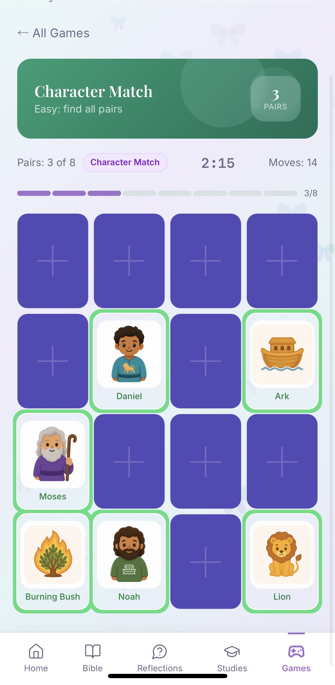 Character Match game screenshot